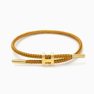 #97051 Trendy Fabulous Adjustable Titanium Steel H Buckle Bracelet